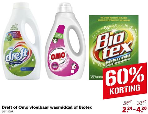 Dreft Of Omo Vloeibaar Wasmiddel Of Biotex Aanbieding Bij Coop