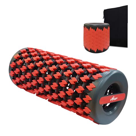 Fisup Retractable Exercise Foam Roller Muscle Therapy Massager Roller Exercise Equipment Red