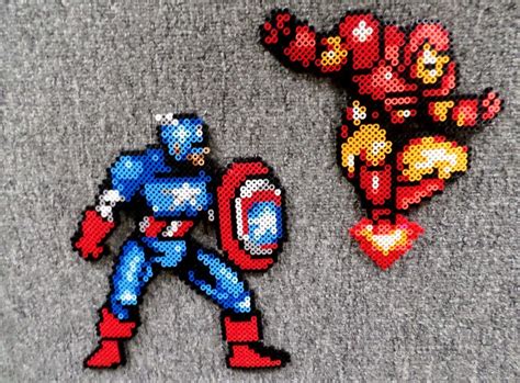 Long Black Fingers Captain America Perler Bead Easy Perler Bead