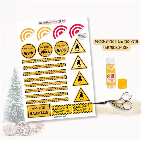 Wichtel Baustelle PDF Wichteltür zum ausdrucken DIY Set Wichtelzubehör