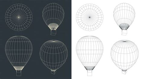 Premium Vector Hot Air Balloon Drawings