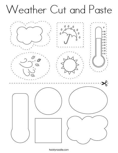 Weather Cut And Paste Coloring Page