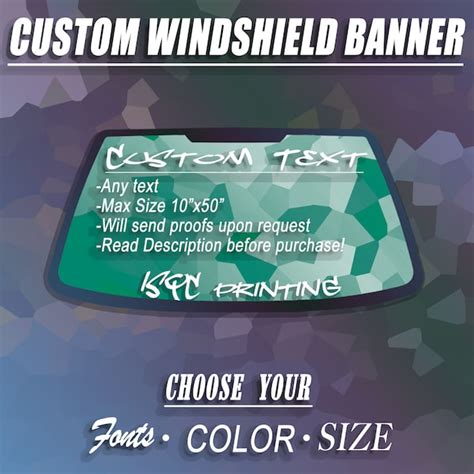 Custom Windshield Banner Etsy