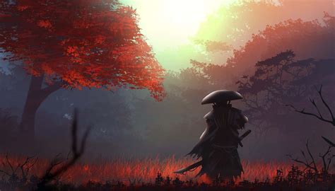 Download Serene Samurai Garden Landscape Wallpaper | Wallpapers.com