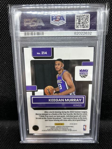 Keegan Murray Donruss Optic Basketballs Emoji Rc Ssp Psa