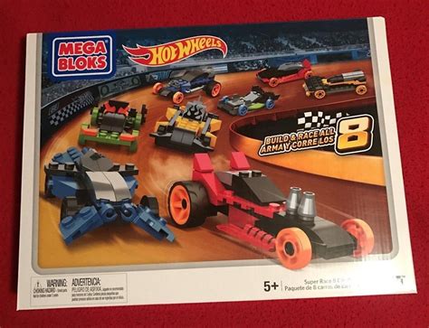 Mega Bloks Hot Wheels Super Race Car Pack Piece Set Nib