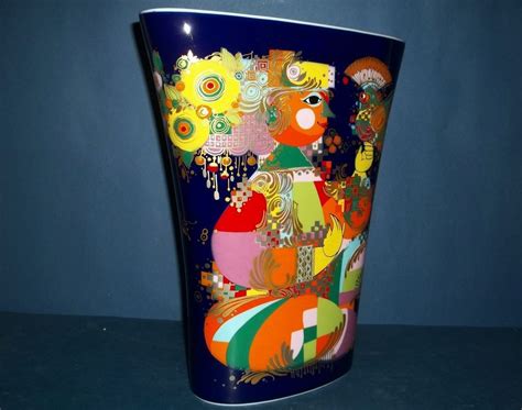 Vintage Rosenthal Studio Linie BJORN WIINBLAD Porcelain Vase Cobalt