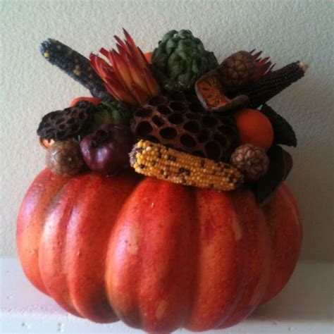 Fall Centerpiece Designers Blend Potpourri Hot Glued On Pumpkin