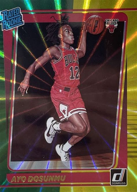 Ayo Dosunmu 2021 Donruss 221 Green Yellow Laser PSA 10 Price Guide