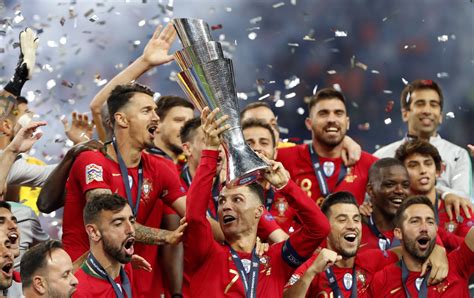 Portugal Nations League Trophy Portugal Soccer League Nations Ronaldo