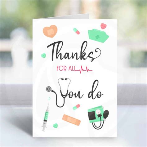 Free Printable Nurse Appreciation Thank You Cards Worksheets Library