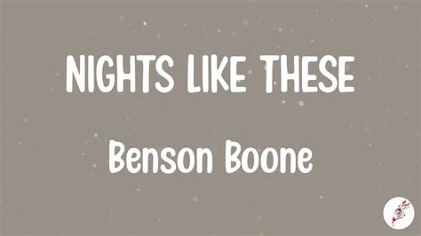 Benson Boone NIGHTS LIKE THESE Lyrics YouTube