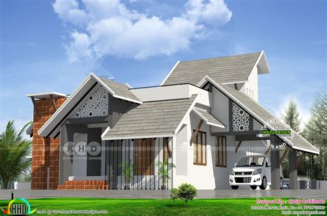 2 Bedroom 1100 Sq Ft Ultra Modern Sloped Roof House House Roof House