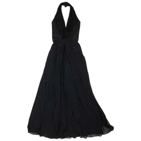 Christian Dior By John Galliano Long Dress In Black Silk Size 36fr For