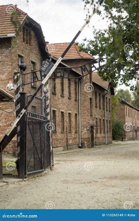 Auschwitz Main Entrance Editorial Stock Image Image Of Dried 115265149