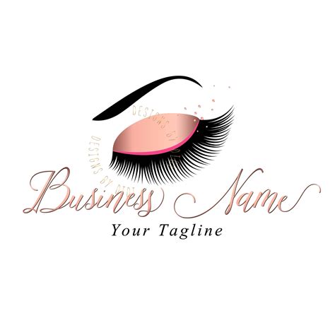Custom Logo Rose Gold Lashes Logo Glitter Eyelash Logo Cosmetics