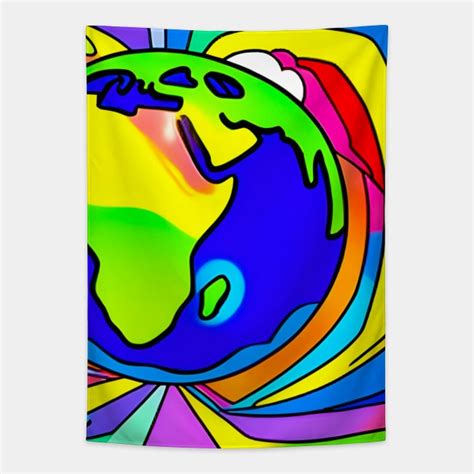 Vibrant 70s Style Planet Earth Md23erd004 Earth Day Tapestry Teepublic