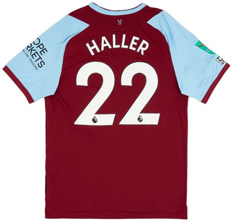 2020 21 West Ham Match Issue Carabao Cup Home Shirt Haller 22