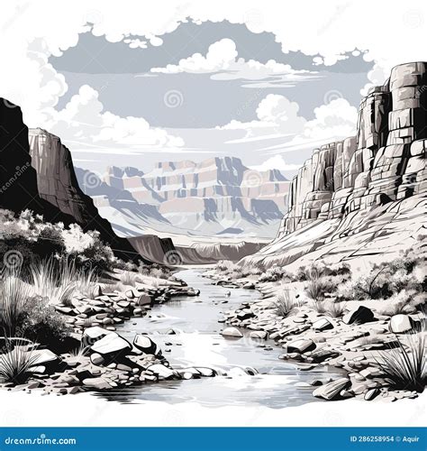 Grand Canyon Grand Canyon Hand Drawn Comic Illustration Vector Doodle