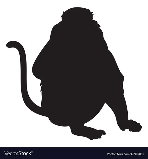 Long Nosed Monkey Silhouette Royalty Free Vector Image