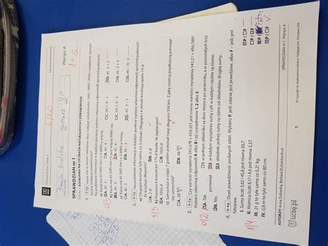 Sprawdzian Z Matematyki Wyrażenia Algebraiczne I Równania Klasa 8 Mądry