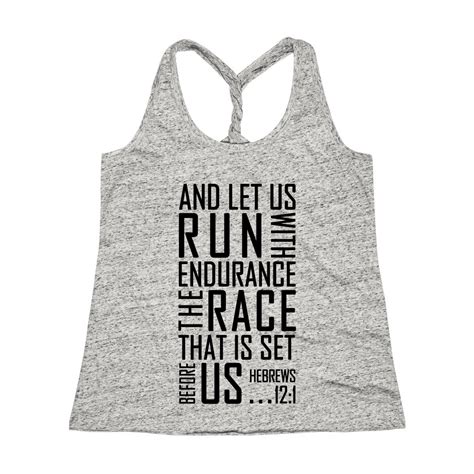 Running The Race Hebrews Bible Verse Workout Twist Back Tank Top