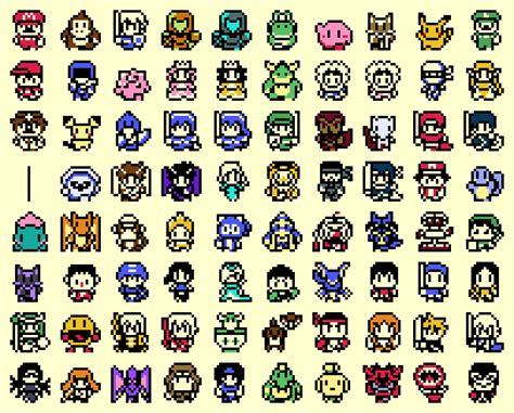 [OC] I did some fast Game Boy Color style characters for Smash Bros ...