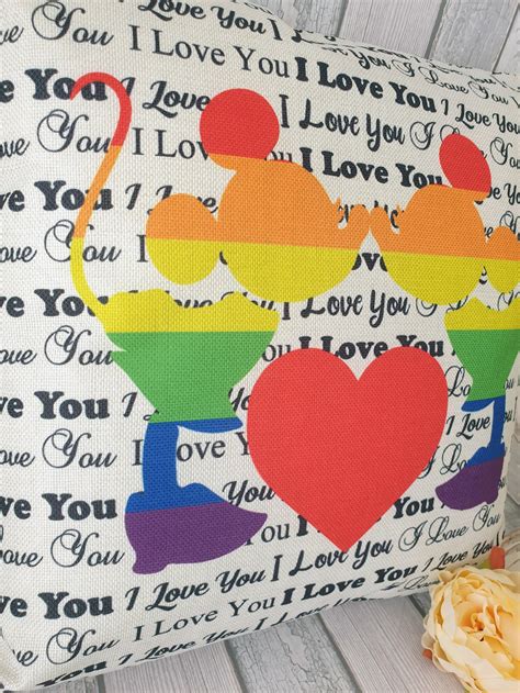 Minnie Minnie Mouse Gay Pride Rainbow Kissing Love Quote Etsy