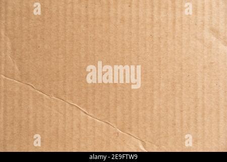 Brown Corrugated Cardboard Texture With Wrinkles And Creases Carton