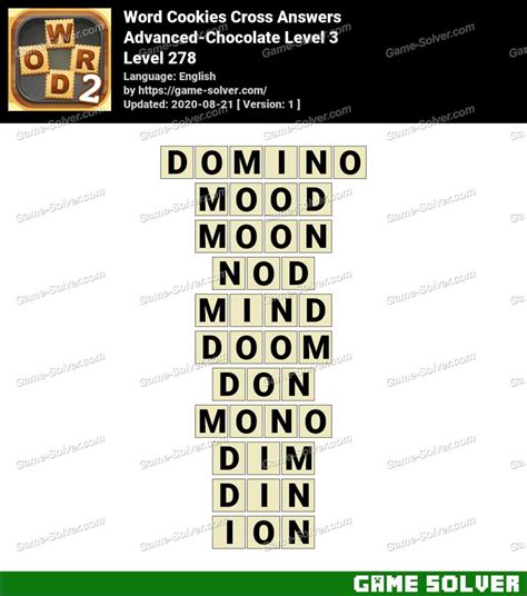 Word Cookies Cross Advanced-Chocolate Level 3 Answers • Game Solver