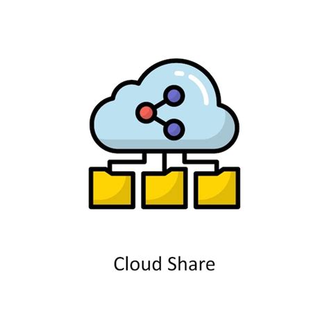 Cloud Share Vektor gefüllte Umriss Icon Design Illustration Premium