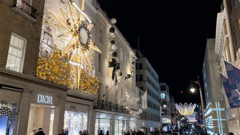 London New Bond Street Christmas London Christmas Lights Walking