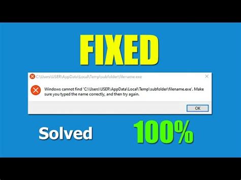 How To Fix Windows Cannot Find C Users Appdata Local Temp File Exe