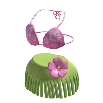 Bikini Hawaiano Con Falda De Hibisco Roblox