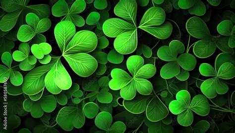 Clover background for St. Patrick Day. Ai render. Stock Illustration ...