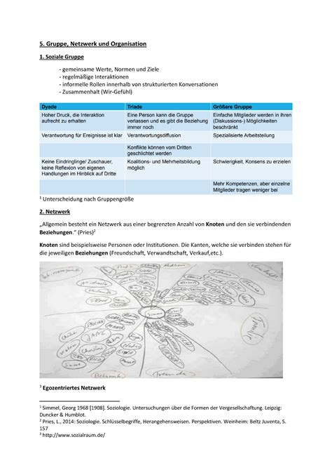 Zusammenfassung Grundlagen Der Soziologie Gruppe Netzwerk Und