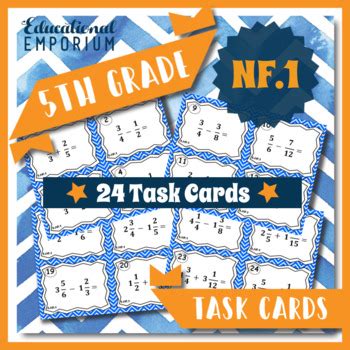 5 NF 1 Task Cards Adding And Subtracting Fractions Math Centers