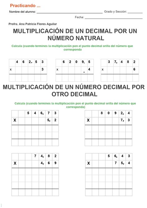 Tomi Digital Multiplicación De Números Decimales