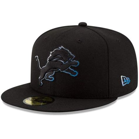 New Era Men S Black Detroit Lions Color Dim Fifty Fitted Hat Detroit