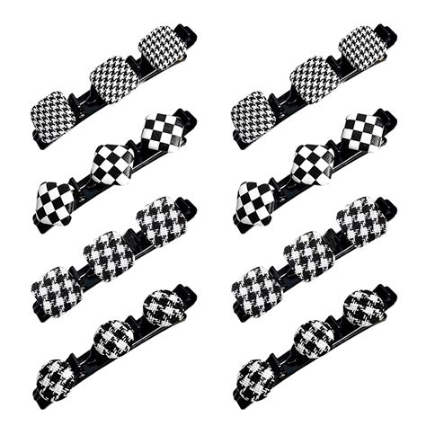 8pcs Three Flower Side Hair Clip Double Layer Hair Clip Satin Fabric