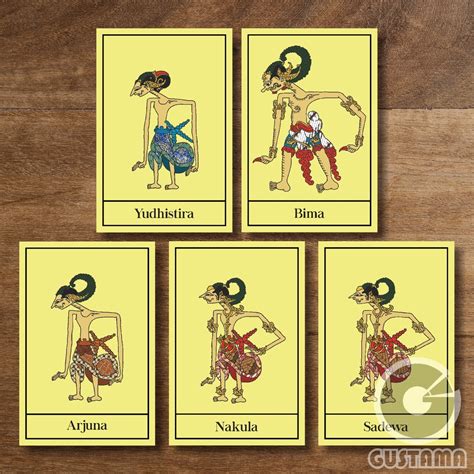 Jual Poster Pandawa Lima Wayang Pandawa Mahabarata Isi 5 Lembar