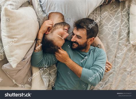 Happy Gay Couple Lying Down On Stock Photo Shutterstock