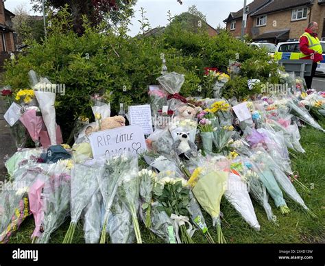 Floral Tributes Placed At The Scene In Hainault North East London