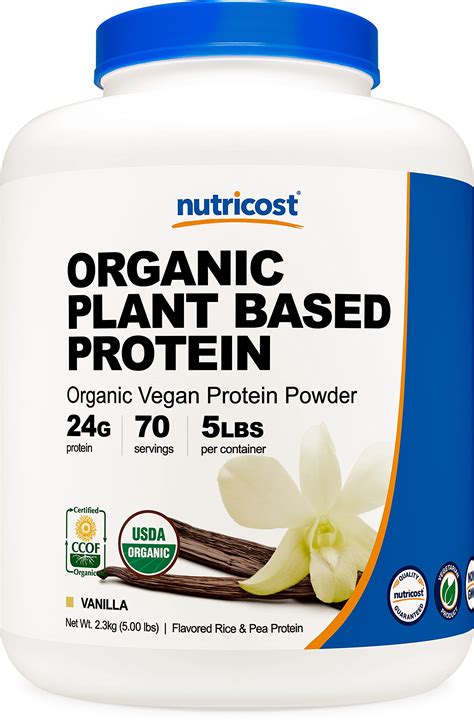 Nutricost Organic Vegan Protein Powder Vanilla 5 Lbs Plant Based Certified Organic Vegan