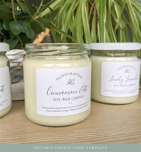 Create Your Own Custom Candle Labels For Your Homemade Candles With This Easy To Use Template A