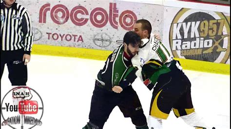 Hockey Fight Lnah Malouin Vs Chabot Fev Youtube