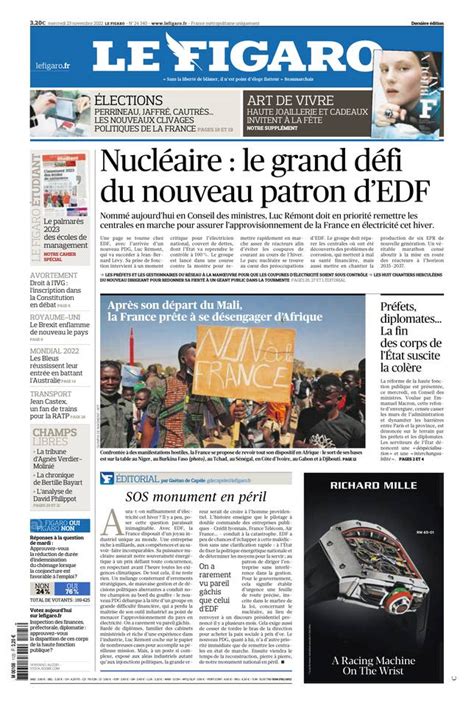 Le Figaro édition Numérique Du 23 Novembre 2022