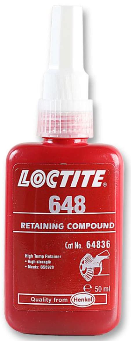 648 50ML LOCTITE 648 50ML HI STRENGTH RETAINING COMPOUND FLUORO GREEN