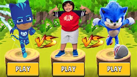 Tag With Ryan Vs Sonic Dash Vs Pj Masks Heroes Ryan Kaji Vs Movie