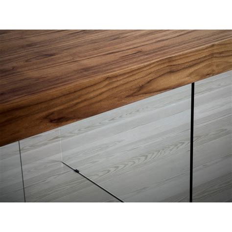 Mesa Comedor Fantasy X Madera Nogal Cristal Centrolandia